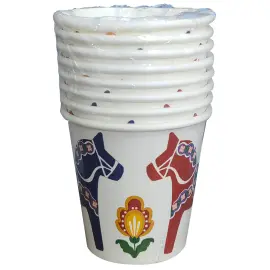 Snapseglas i Pap Blomsterrige Heste 8-pak