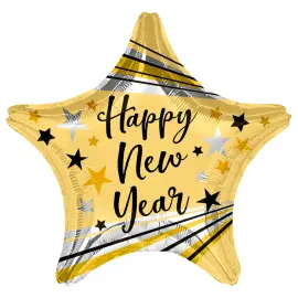 Happy New Year Stjerne Folieballon