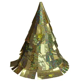 Partyhatte med Frynser/Prikker Guld 5-pak