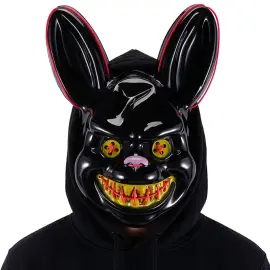 Maske Uhyggelig Kanin med LED