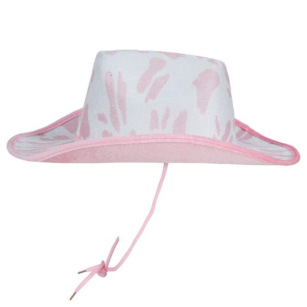 Cowboyhat med Komønster Pink/Hvid