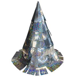 Partyhatte med Frynser/Prikker S&oslash;lv 5-pak