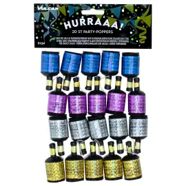 Party Poppers Farvemix 20-pak