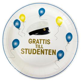 Papirasietter Grattis Till Studenten 18 cm 8-pak
