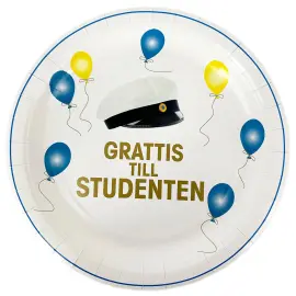 Papirasietter Grattis Till Studenten 18 cm 8-pak