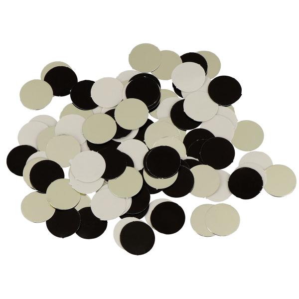 Rund Konfetti Sort/Cremehvid/Cremegul 100-pak