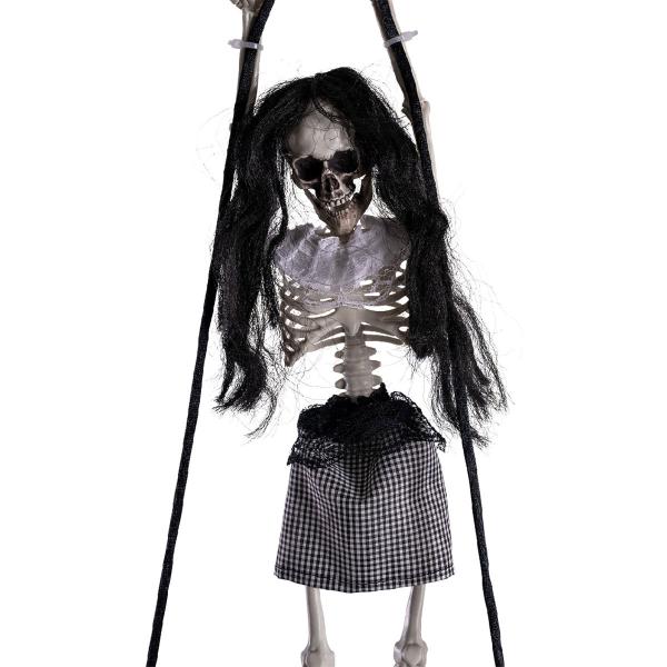 Hængende Dekoration Skeletpige på Gynge