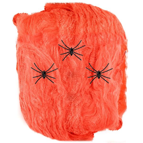 Orange Edderkoppespind med Edderkopper 50g