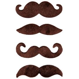 Overskæg Selvklæbende Brun 4-pak