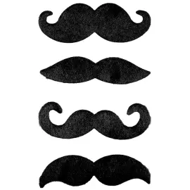 Overskæg Selvklæbende Sort 4-pak