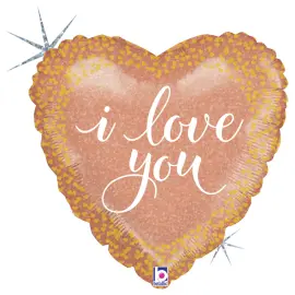 I Love You Holografisk Hjerteballon