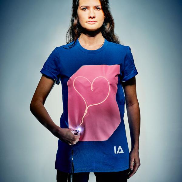 Selvlysende T-Shirt Blå og Pink