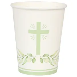 Papkrus med Kors og Bladkrans 8-pak