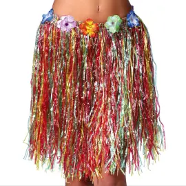 Flerfarvet Hawaii Hula Nederdel