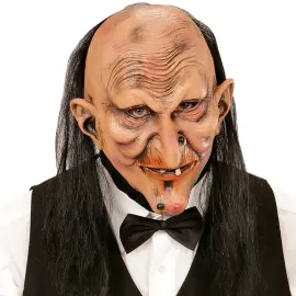 Heks/Butler Maske med Hår