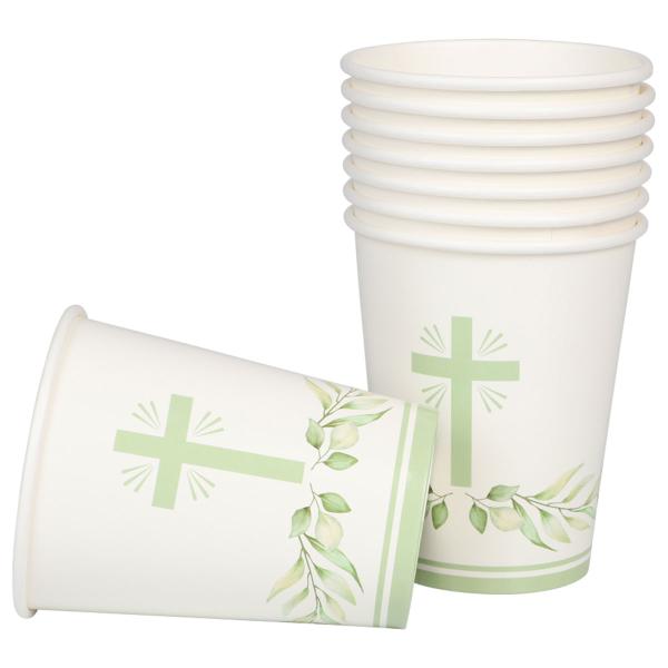 Papkrus med Kors og Bladkrans 8-pak
