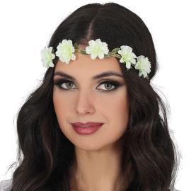 Pandeb&aring;nd med Blomster Hvid