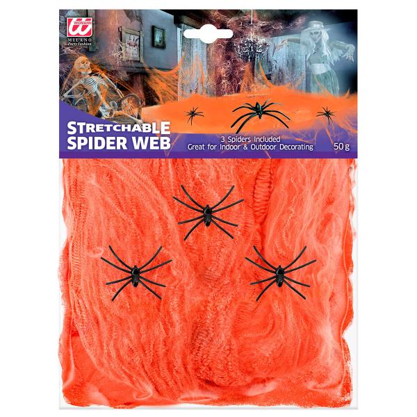 Orange Edderkoppespind med Edderkopper 50g