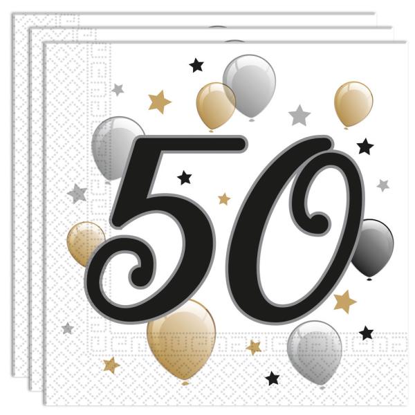 Milestone Happy Birthday 50 Års Servietter