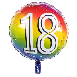 Folieballon Regnbue 18 år