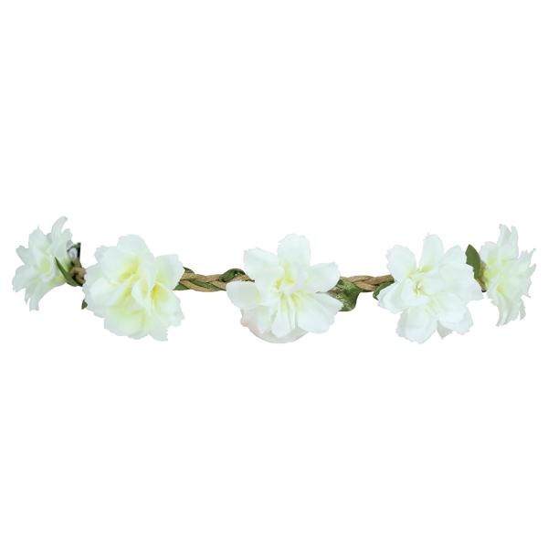 Pandebånd med Blomster Hvid