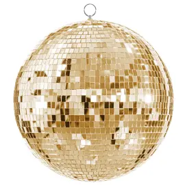 H&aelig;ngende Discokugle Guld 40 cm