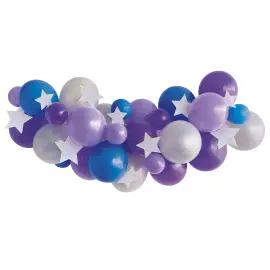 Ballon Guirlande Stjerner Bl&aring;/Lilla/S&oslash;lv