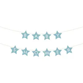 DIY Guirlande Babyshower Lyseblå