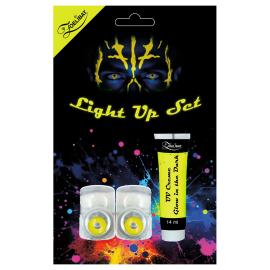 UV Sminkecreme med Gule Kontaktlinser