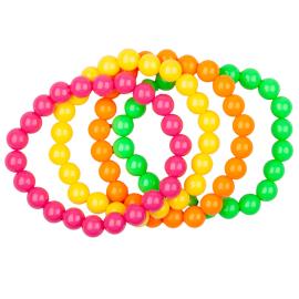 Perlearmbånd Neon 4-pak