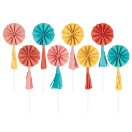 Cake Topper Sløjfe med Kvaster 8-pak