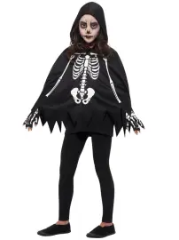 Skeletdragt med Hætte Børn