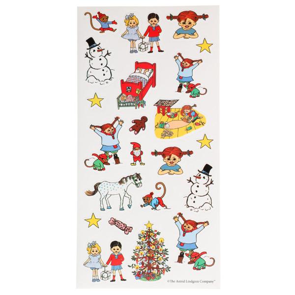 Juleklistermærker Pippi Langstrømpe 66-pak