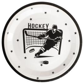 Paptallerkener Hockey 23 cm 8-pak
