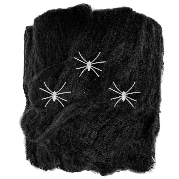 Sort Edderkoppespind med Edderkopper 50g