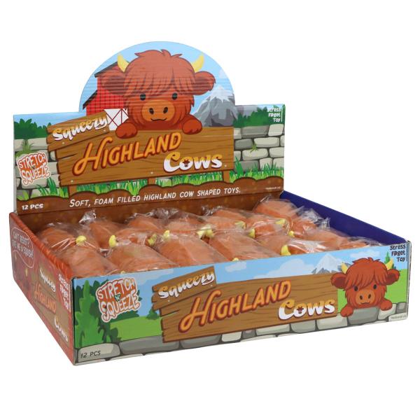 Squeeze Highland Ko Legetøj Brun 11 cm