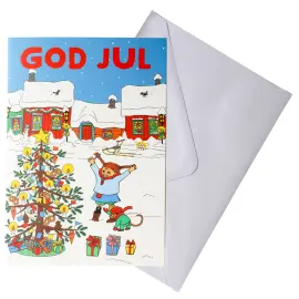 Julekort Pippi Langstrømpe