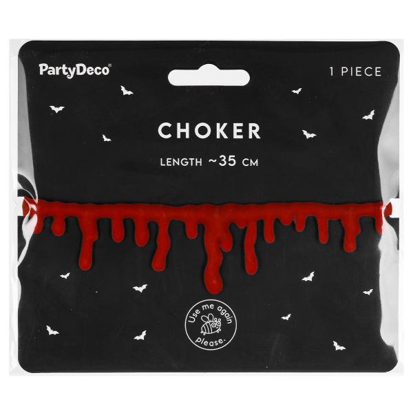 Choker Halskæde med Blod Rød