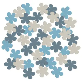 Konfetti Blomster Blågrå/Pulverblå/Beige 80-pak