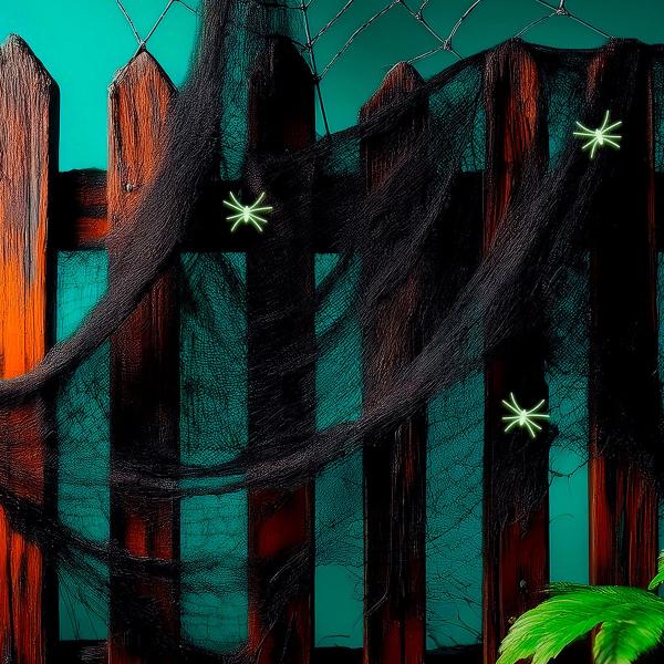 Sort Edderkoppespind med Edderkopper 50g