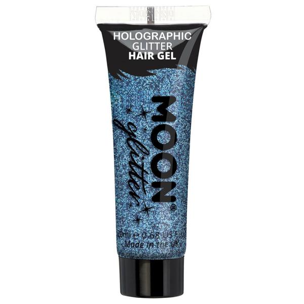 Moon Glitter Holografisk Glitter Hårgel Blå
