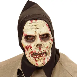 Mørk Zombiemaske med Hætte Børn
