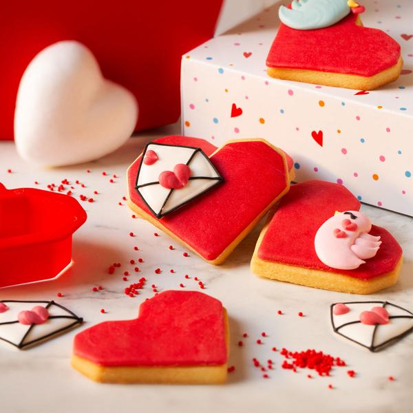 Sukkerdekorationer Lovebirds/Kuvert 6-pak
