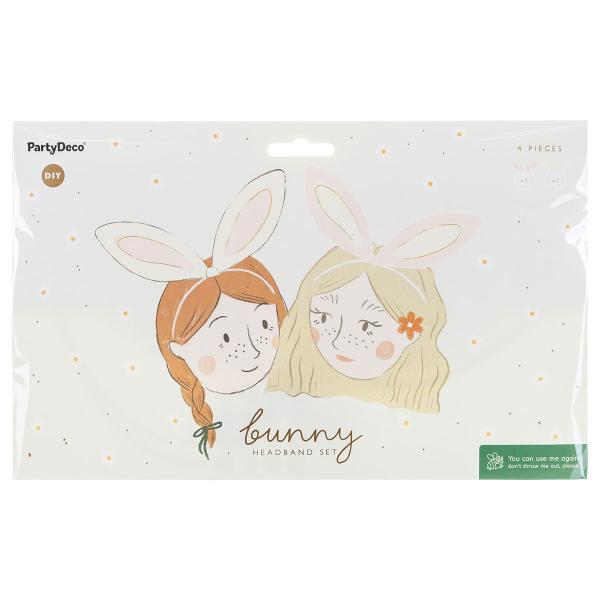 Hårbøjle med Kaninører 4-pak