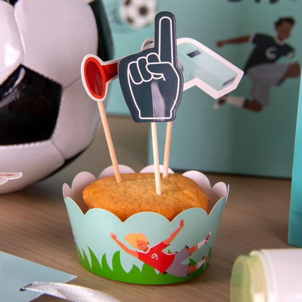 Cupcake Sæt Fodbold Fødselsdagsfest 12-pak