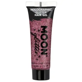 Moon Glitter Holografisk Glitter Hårgel Lyserød