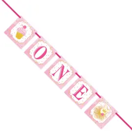 1-års Fødselsdagsfest Guirlande Pink/Guld