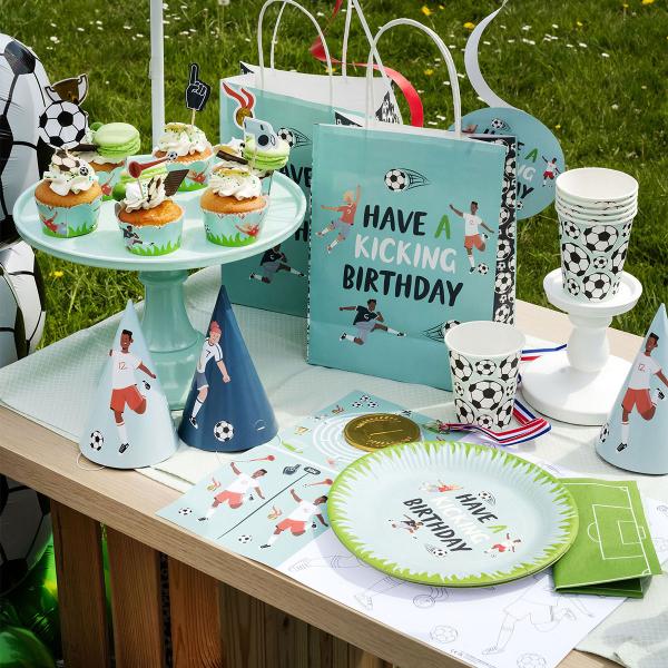 Cupcake Sæt Fodbold Fødselsdagsfest 12-pak