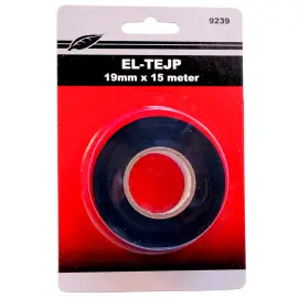Rulle med Sort Elektrikertape 15 m