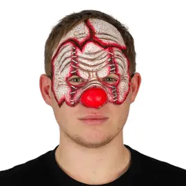 Halvmaske Uhyggelig Klovn Latex